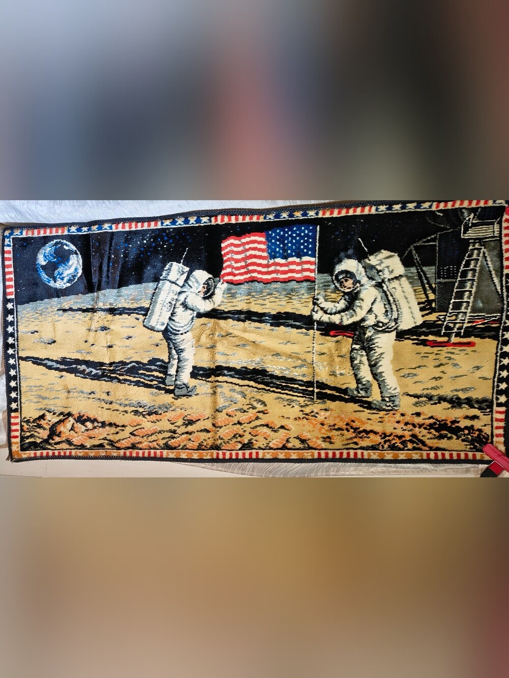 NASA Apollo Moon Landing Tapestry, Wall Hanging 1969